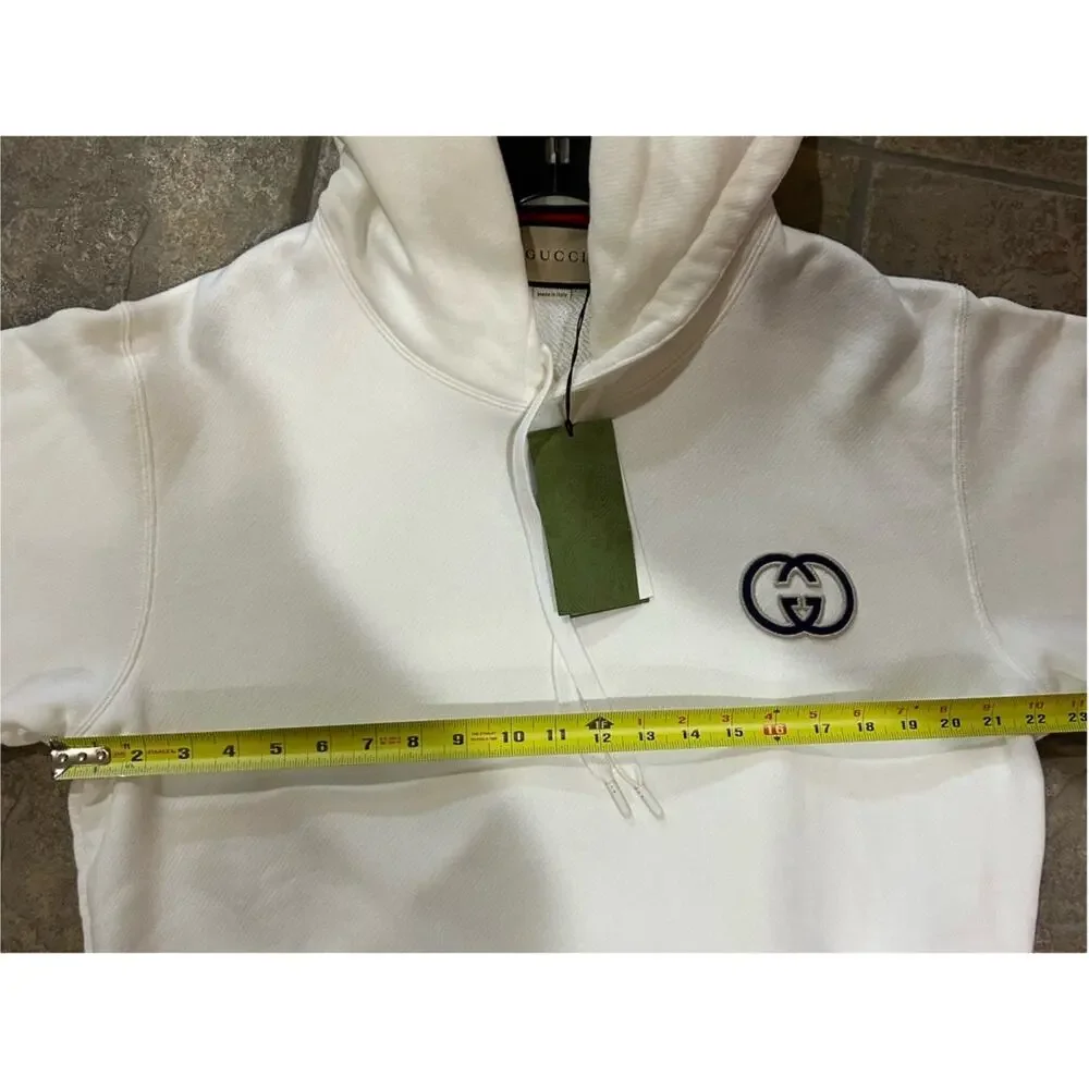 Men's Gucci embroidered interlocking G logo hoodie size XXXL made in Italy